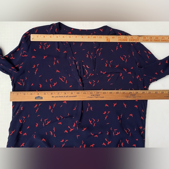 MNG Basics Long Sleeve Red Bird Print Blouse Women’s size L - Picture 5 of 13